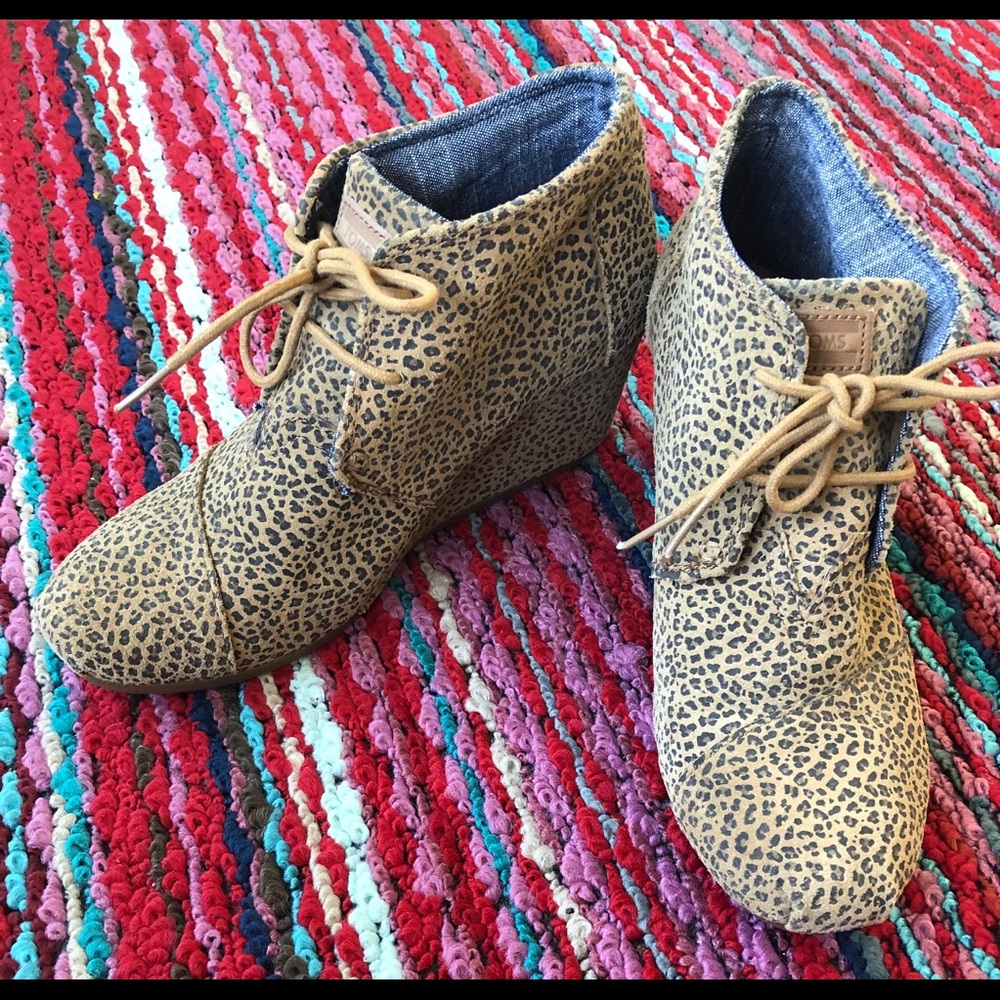 Leopard Print Wedge Booties